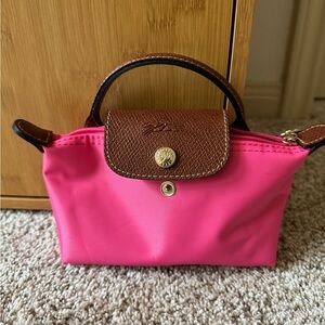 Mini hot pink Longchamp bag